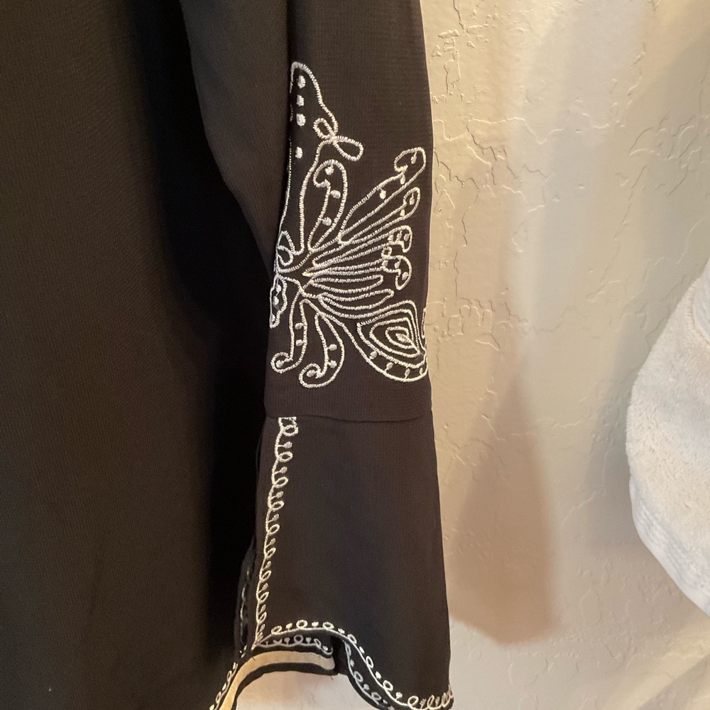 Vintage Stunning Jordan Embroidered Semi Sheer Fancy Top, Butterfly on sleeves - Picture 4 of 13